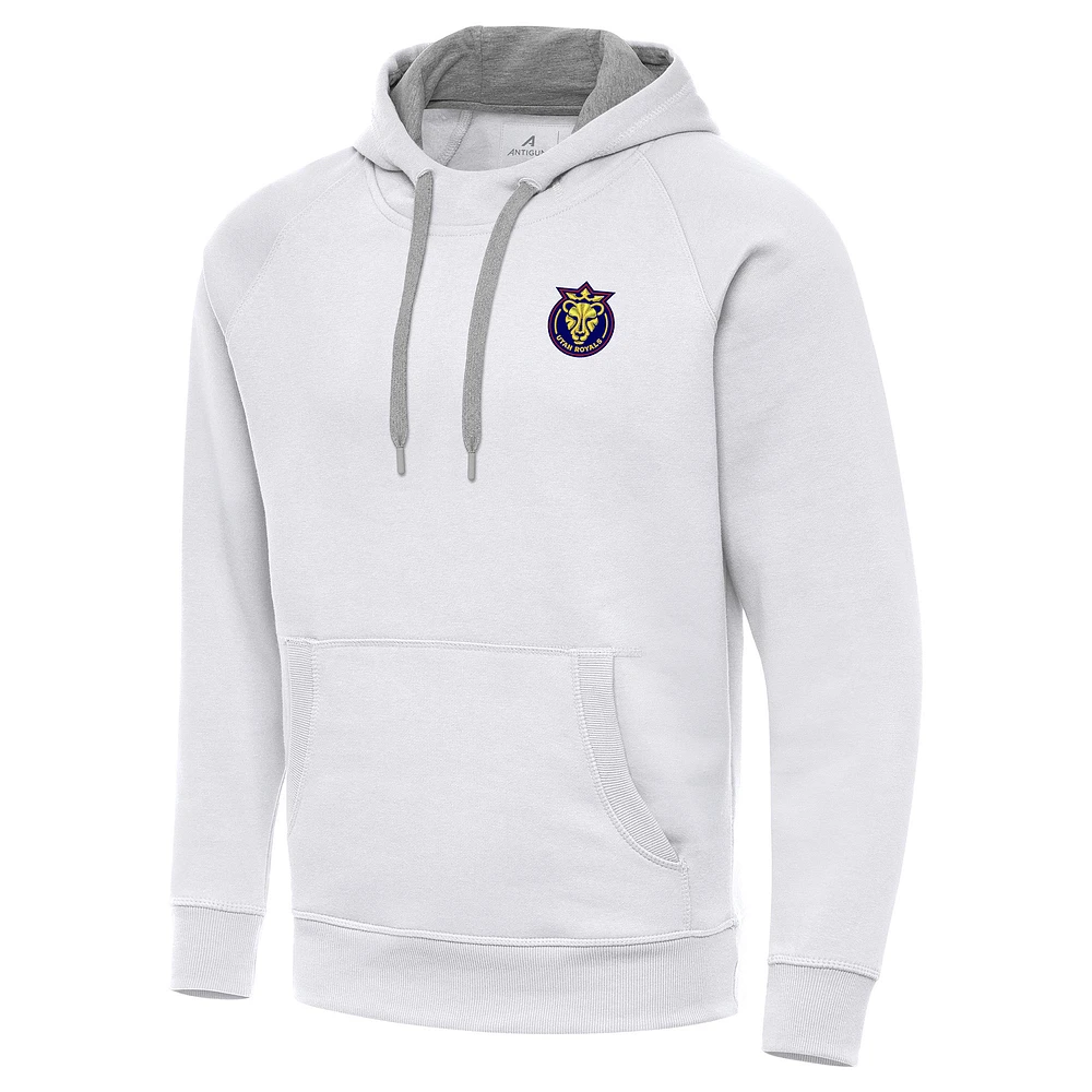 Men's Antigua White Utah Royals Victory Pullover Hoodie