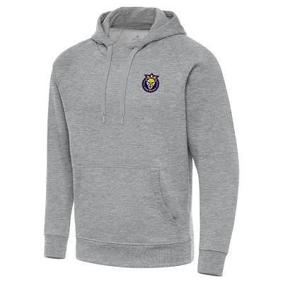 Men's Antigua Heather Gray Utah Royals Victory Pullover Hoodie