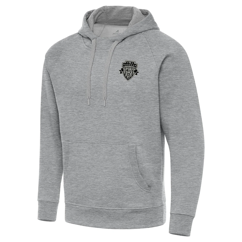 Men's Antigua Heather Gray Washington Spirit Big & Tall Victory Pullover Hoodie