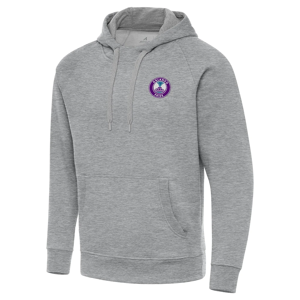 Men's Antigua Heather Gray Orlando Pride Big & Tall Victory Pullover Hoodie