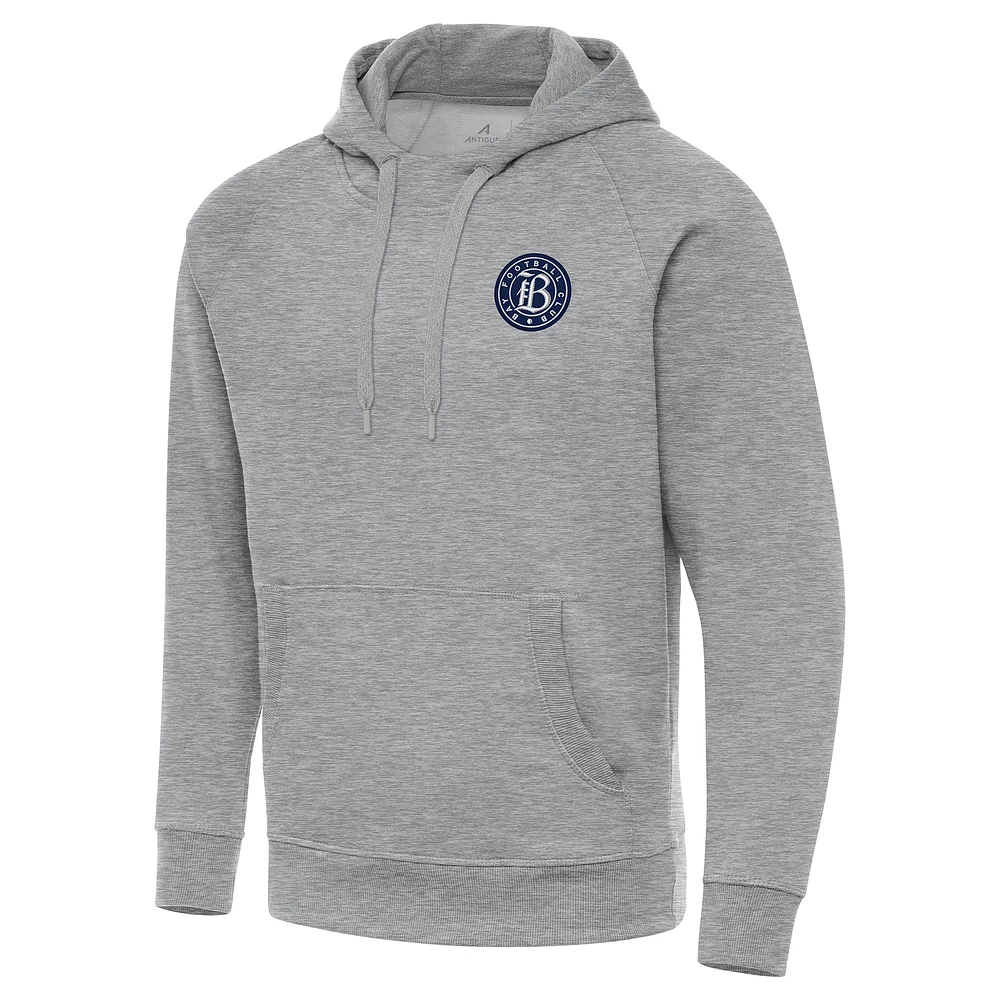 Men's Antigua Heather Gray Bay FC Big & Tall Victory Pullover Hoodie