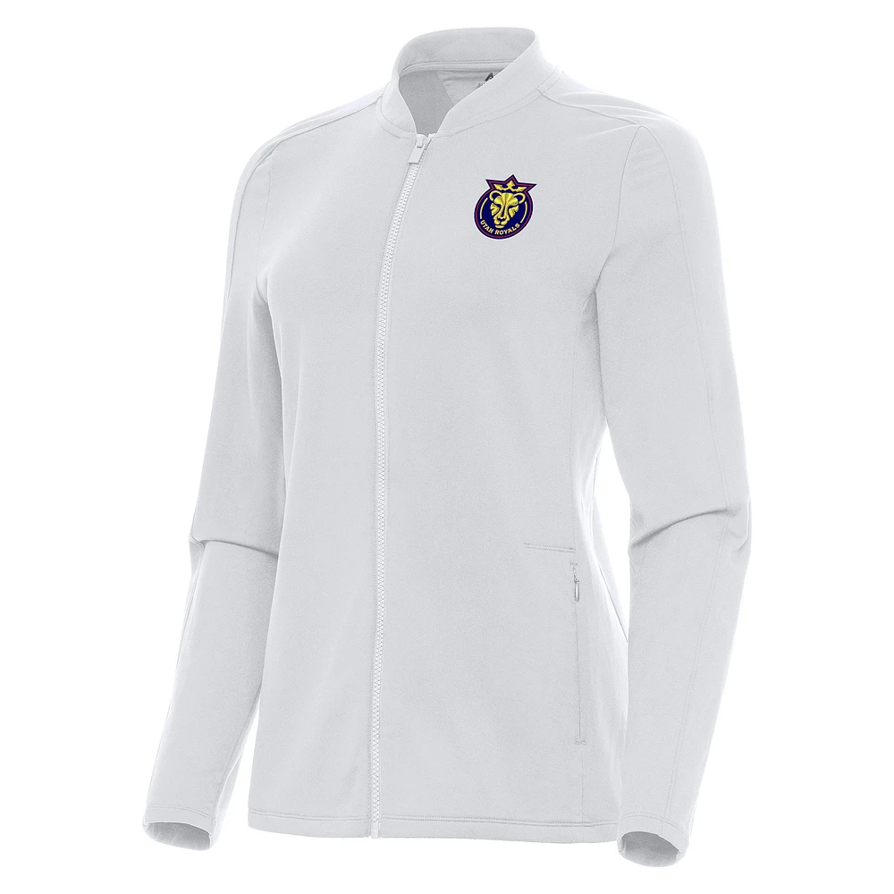 Women's Antigua White Utah Royals Continual Full-Zip Jacket