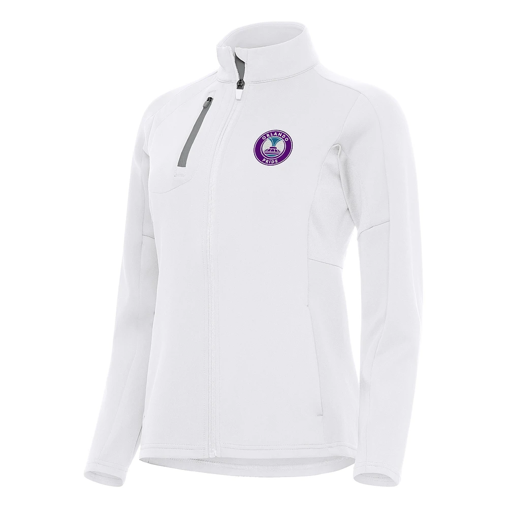 Women's Antigua White Orlando Pride Generation Full-Zip Jacket