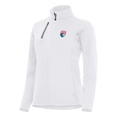 Women's Antigua White San Diego Wave FC Generation Full-Zip Jacket