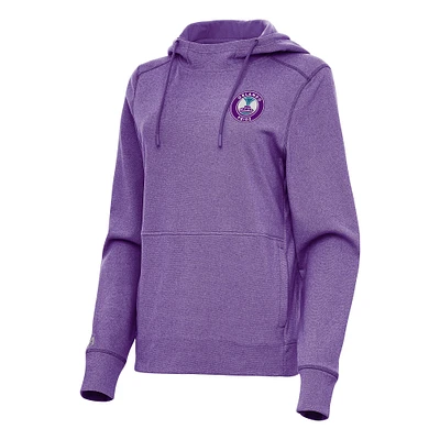 Women's Antigua Heather Purple Orlando Pride Justice Pullover Hoodie