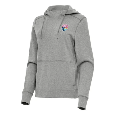 Women's Antigua Heather Gray San Diego Wave FC Justice Pullover Hoodie