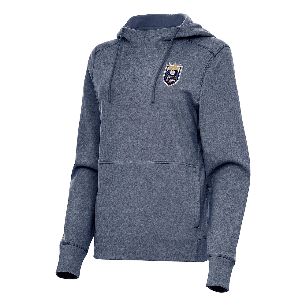 Women's Antigua Heather Navy Seattle Reign FC Justice Pullover Hoodie