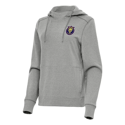 Women's Antigua Heather Gray Utah Royals Justice Pullover Hoodie