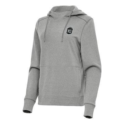 Women's Antigua Heather Gray NJ/NY Gotham FC Justice Pullover Hoodie