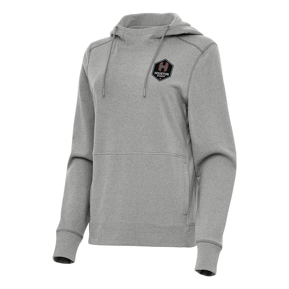 Women's Antigua Heather Gray Houston Dash Justice Pullover Hoodie