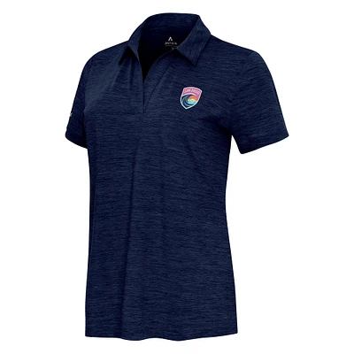 Women's Antigua Heather Navy San Diego Wave FC Layout V-Neck Polo
