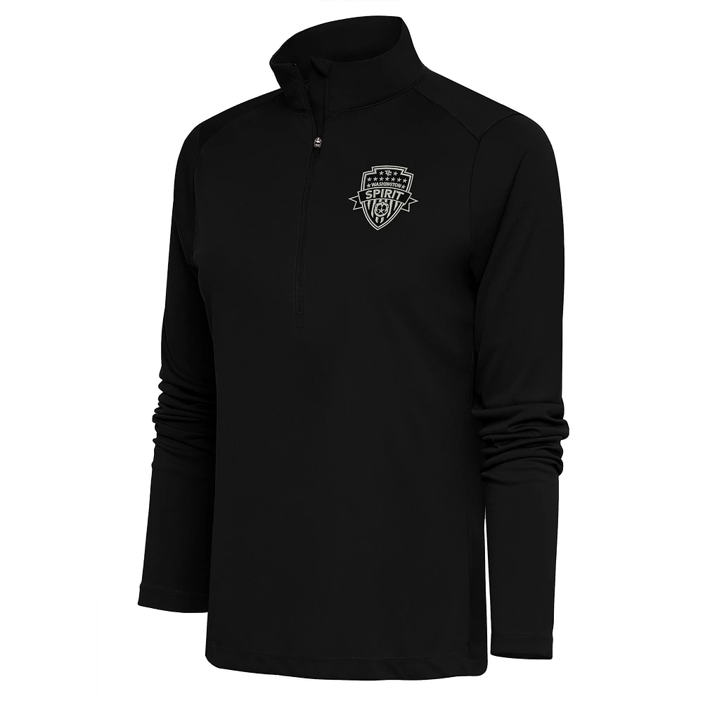 Women's Antigua Black Washington Spirit Tribute Half-Zip Jacket