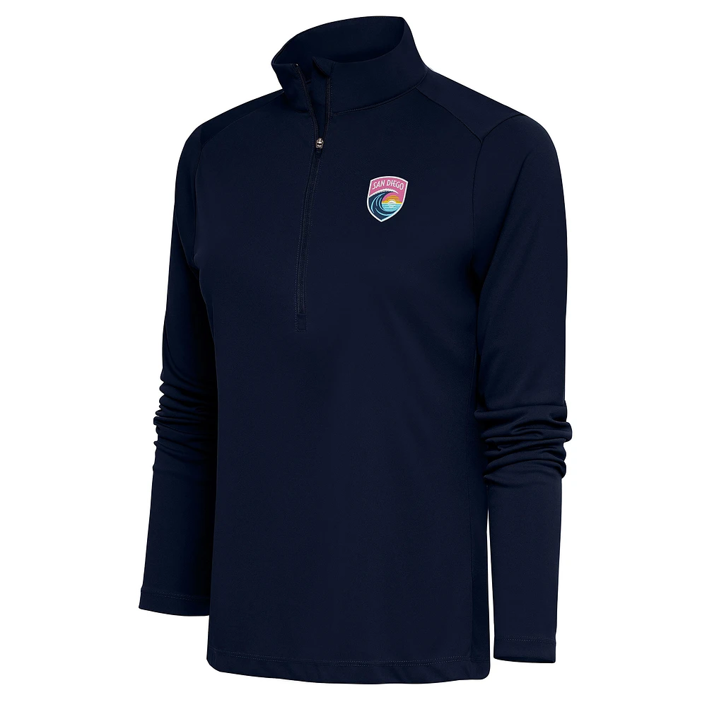 Women's Antigua Navy San Diego Wave FC Tribute Half-Zip Jacket