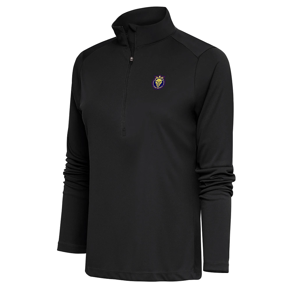 Women's Antigua Gray Utah Royals Tribute Half-Zip Jacket