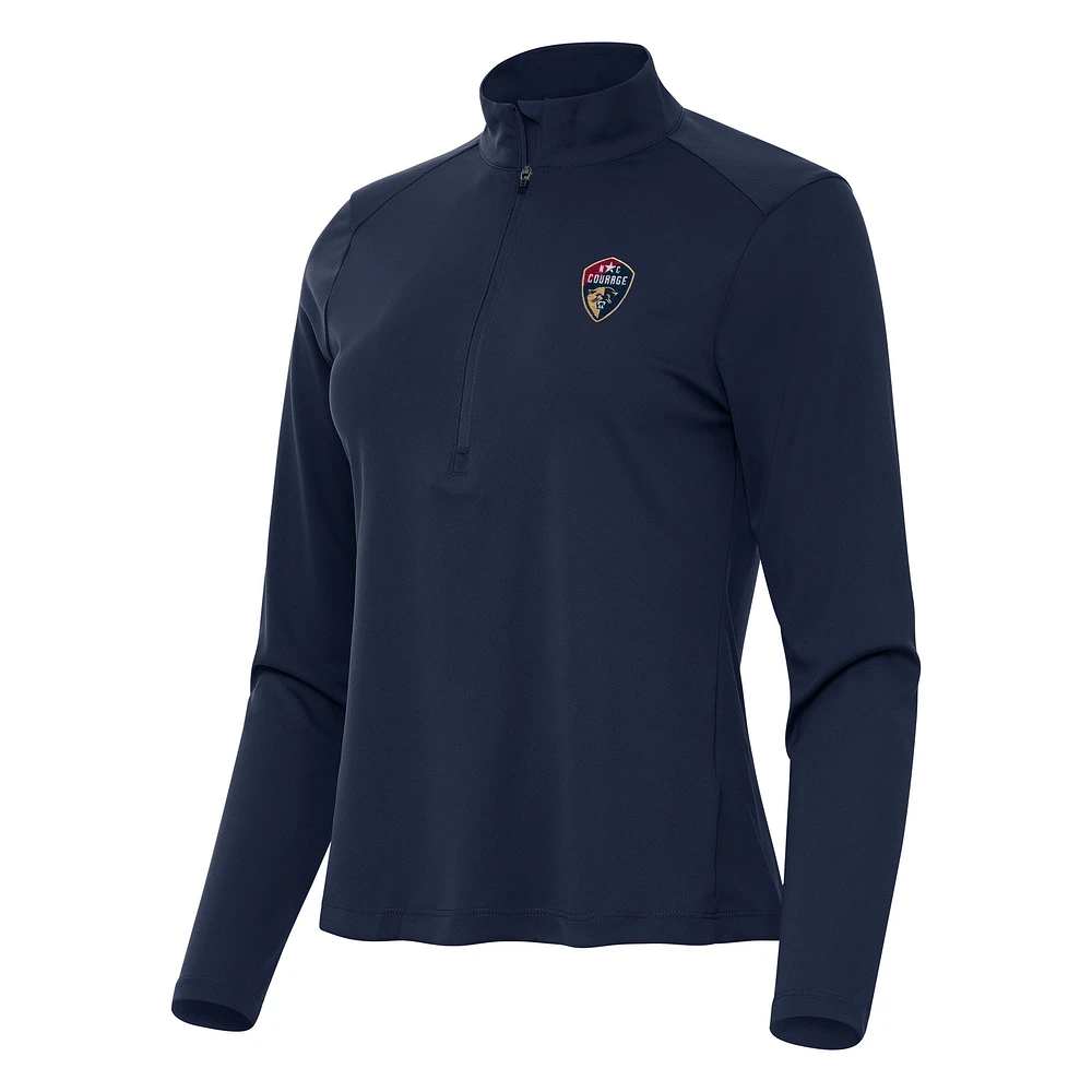 Women's Antigua Navy North Carolina Courage Tribute Half-Zip Jacket