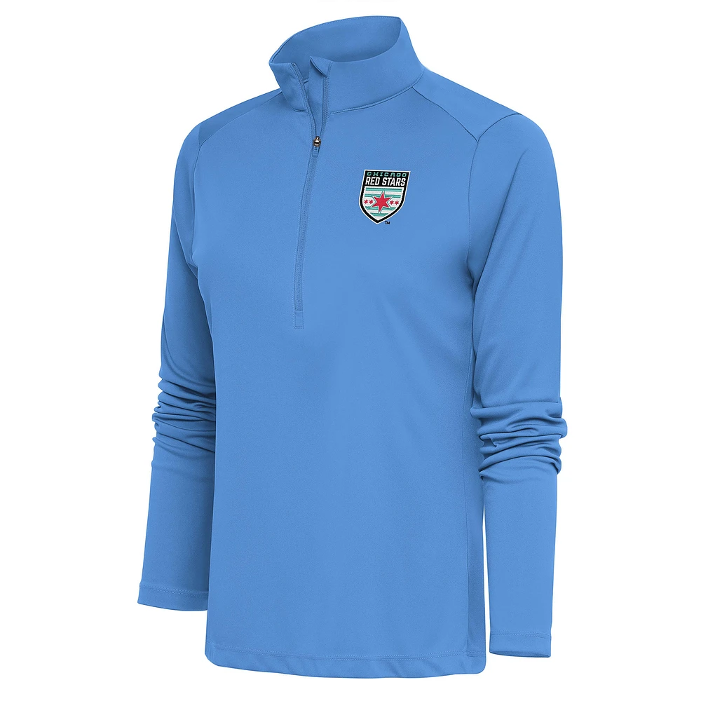 Women's Antigua Light Blue Chicago Red Stars Tribute Half-Zip Jacket