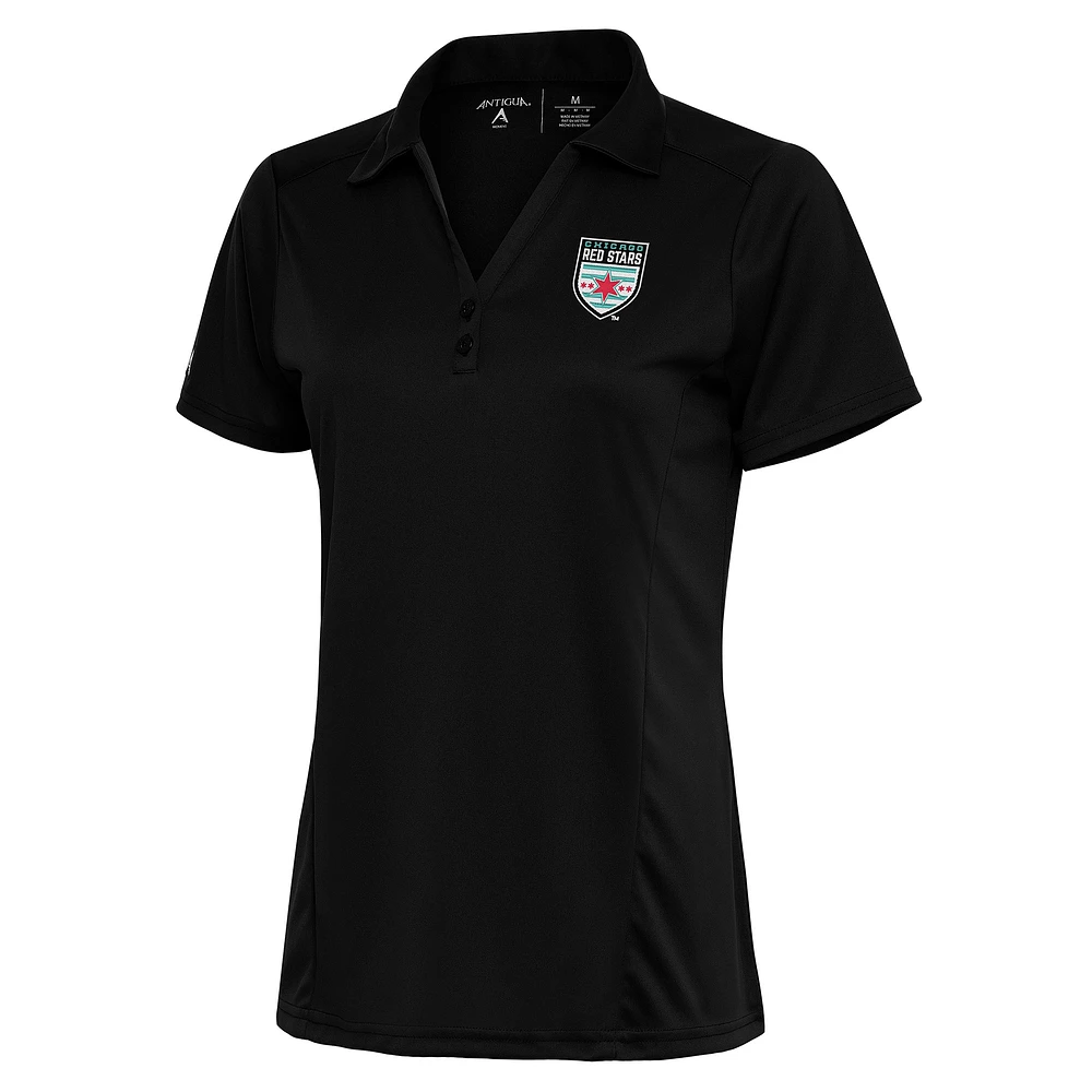 Women's Antigua Black Chicago Red Stars Tribute Polo