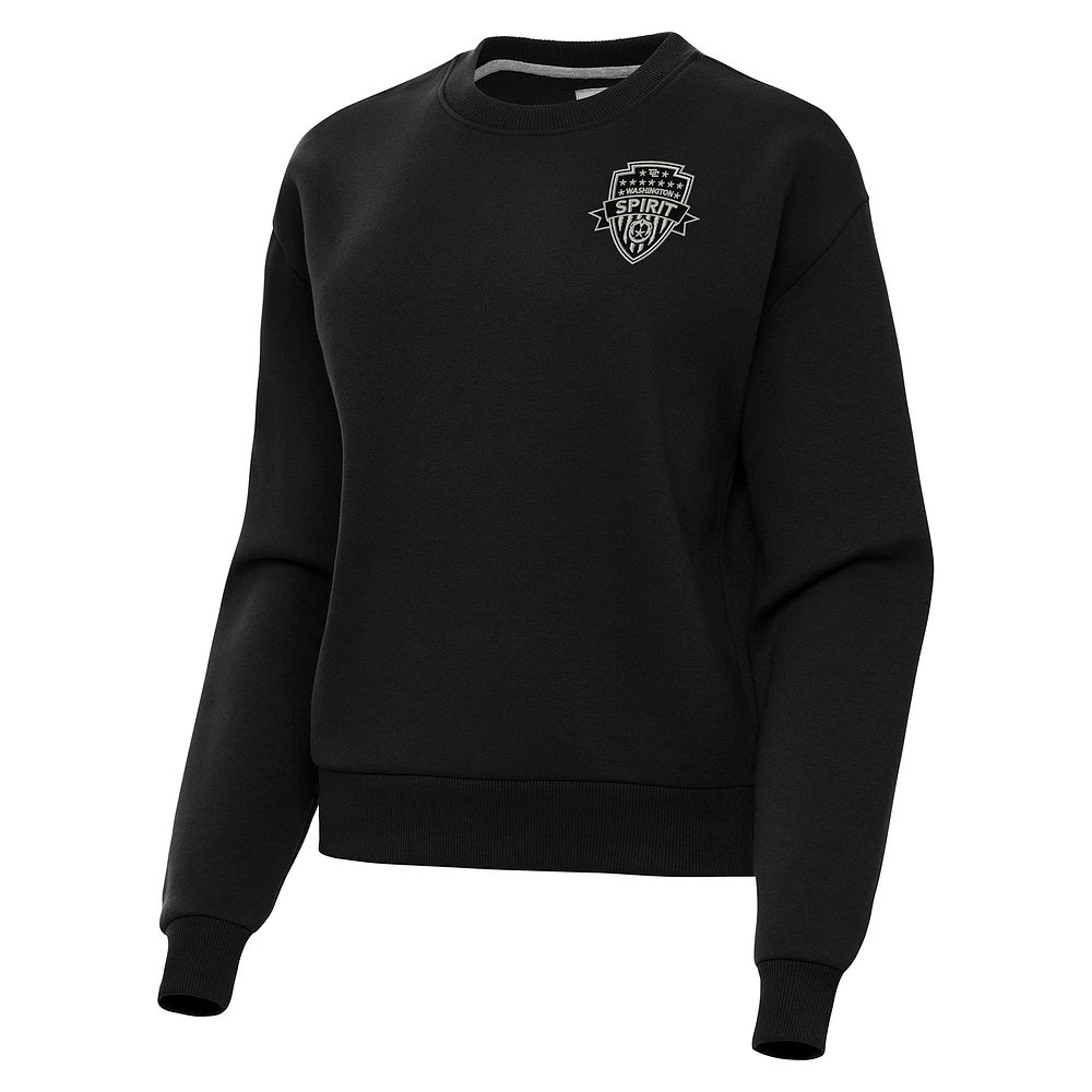 Women's Antigua Black Washington Spirit Victory Pullover Sweatshirt