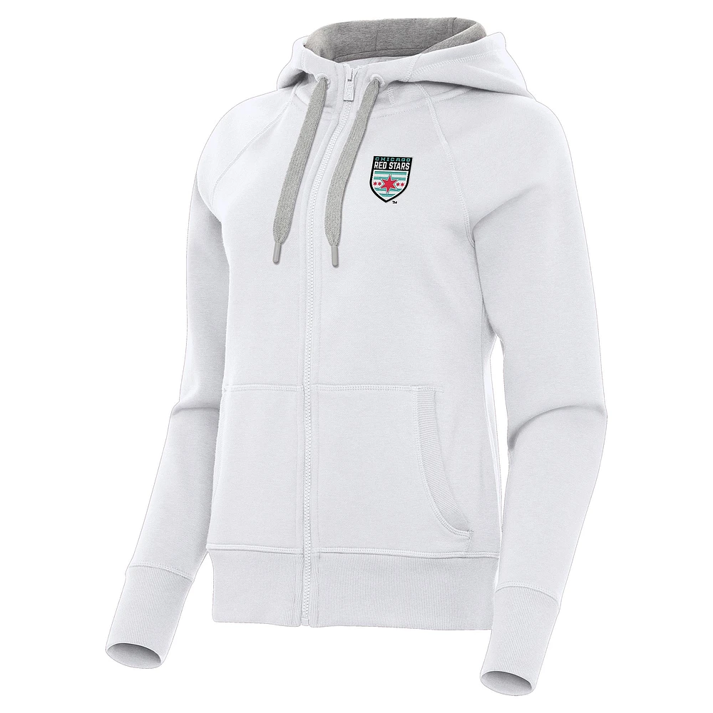 Women's Antigua Chicago Red Stars Victory Full-Zip Hoodie