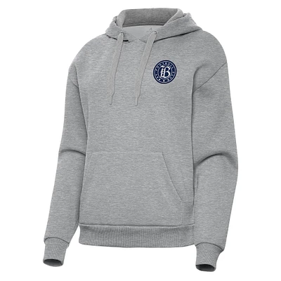 Women's Antigua Heather Gray Bay FC Victory Pullover Hoodie