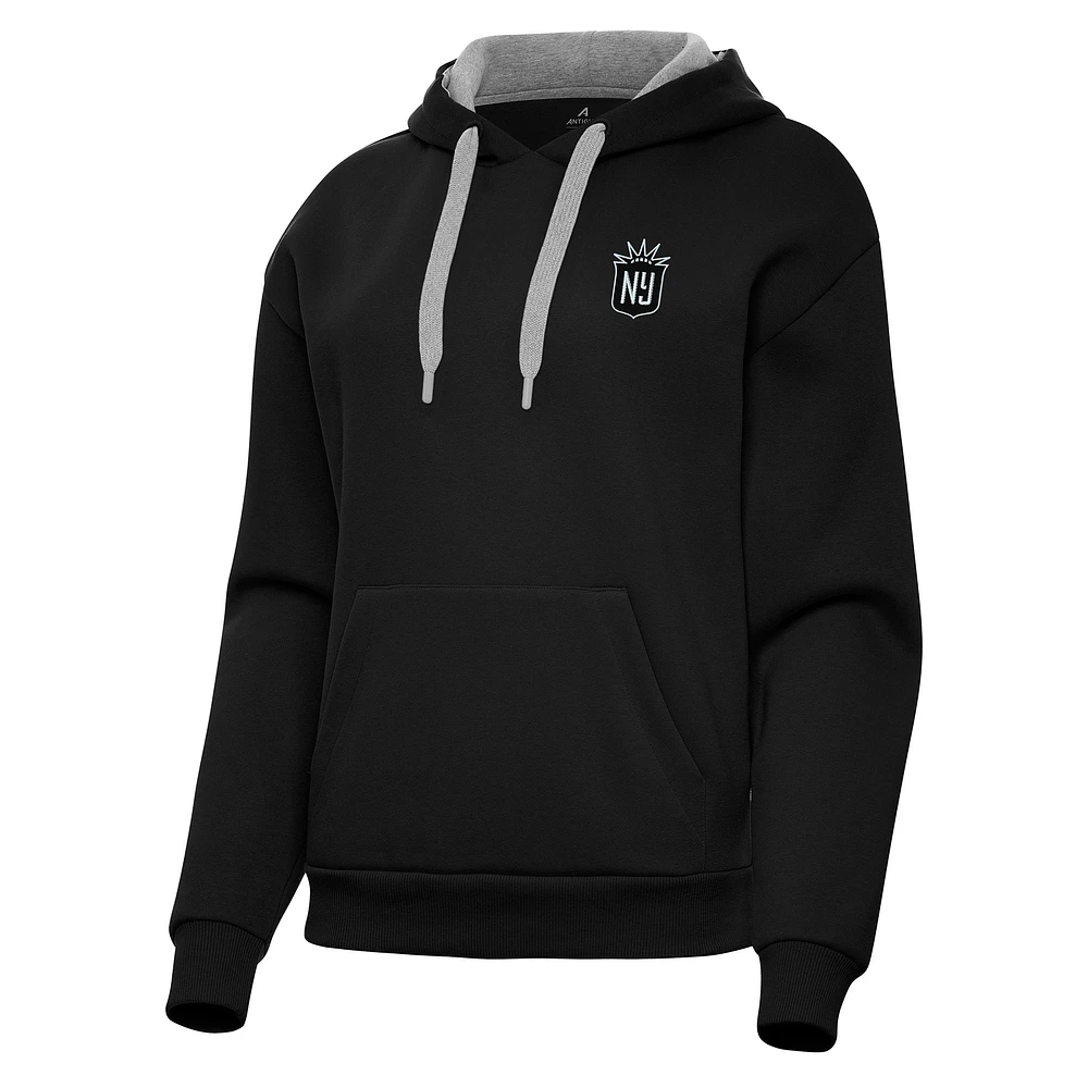 Women's Antigua Black NJ/NY Gotham FC Victory Pullover Hoodie