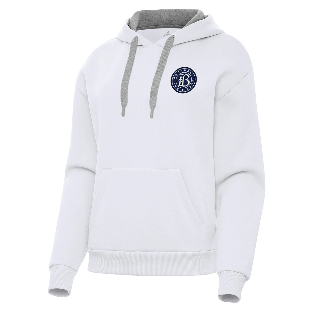 Women's Antigua White Bay FC Victory Pullover Hoodie