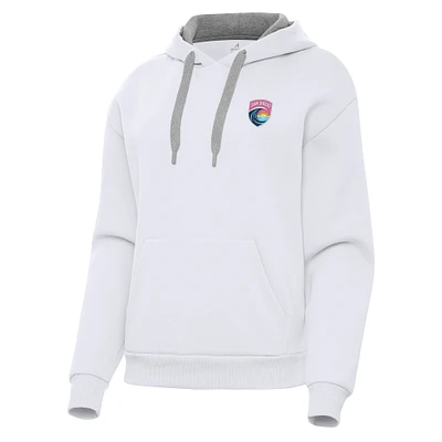 Women's Antigua White San Diego Wave FC Victory Pullover Hoodie