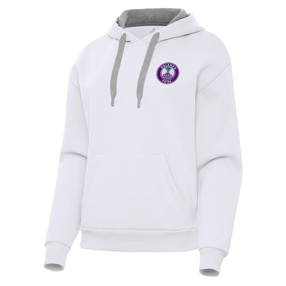 Women's Antigua White Orlando Pride Victory Pullover Hoodie