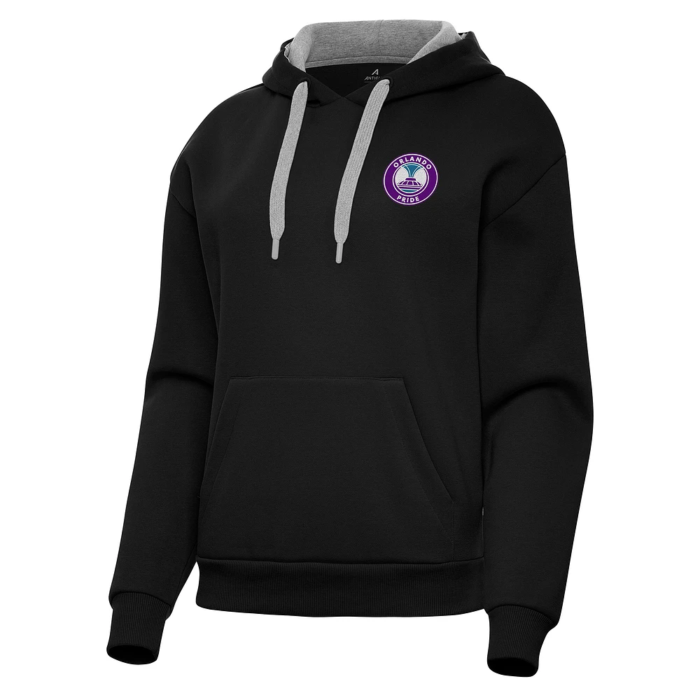 Women's Antigua Black Orlando Pride Victory Pullover Hoodie