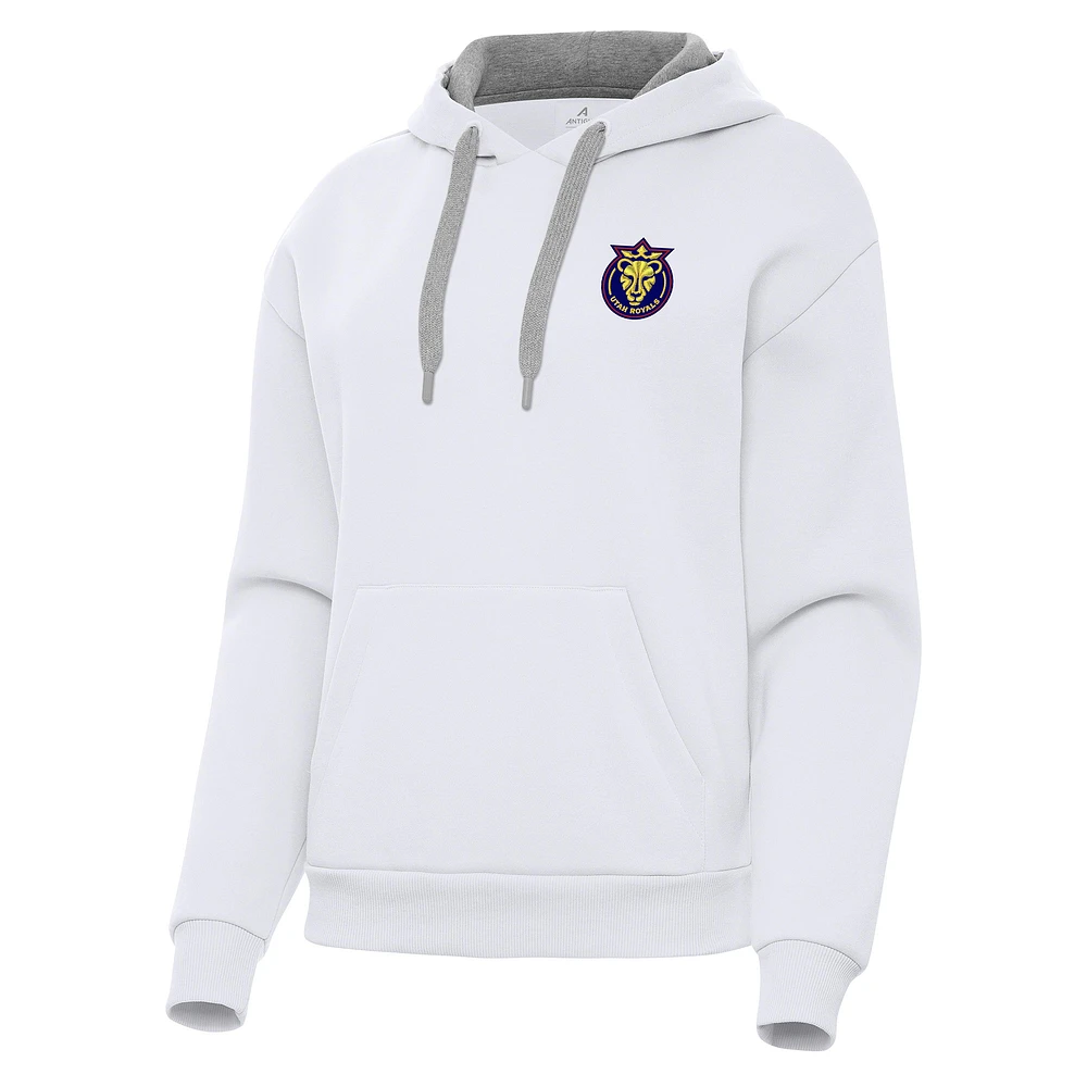 Women's Antigua White Utah Royals Victory Pullover Hoodie