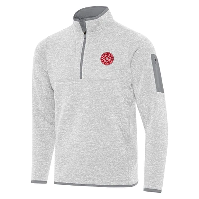 Men's Antigua Heather Gray Portland Thorns FC Fortune Quarter-Zip Pullover Jacket