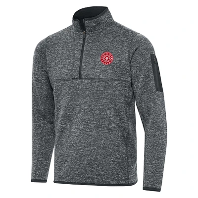 Men's Antigua Heather Gray Portland Thorns FC Big & Tall Fortune Quarter-Zip Pullover Jacket