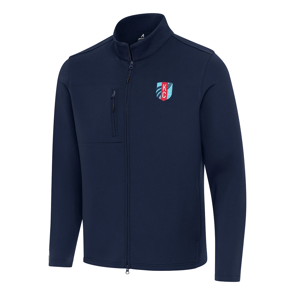 Men's Antigua Navy Kansas City Current Objection Double Peached Full-Zip Jacket