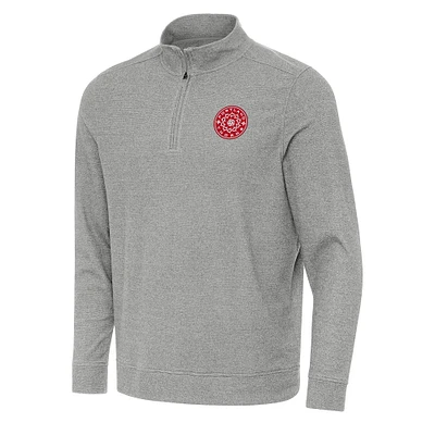 Men's Antigua Heather Portland Thorns FC Subtle Quarter-Zip Sweatshirt