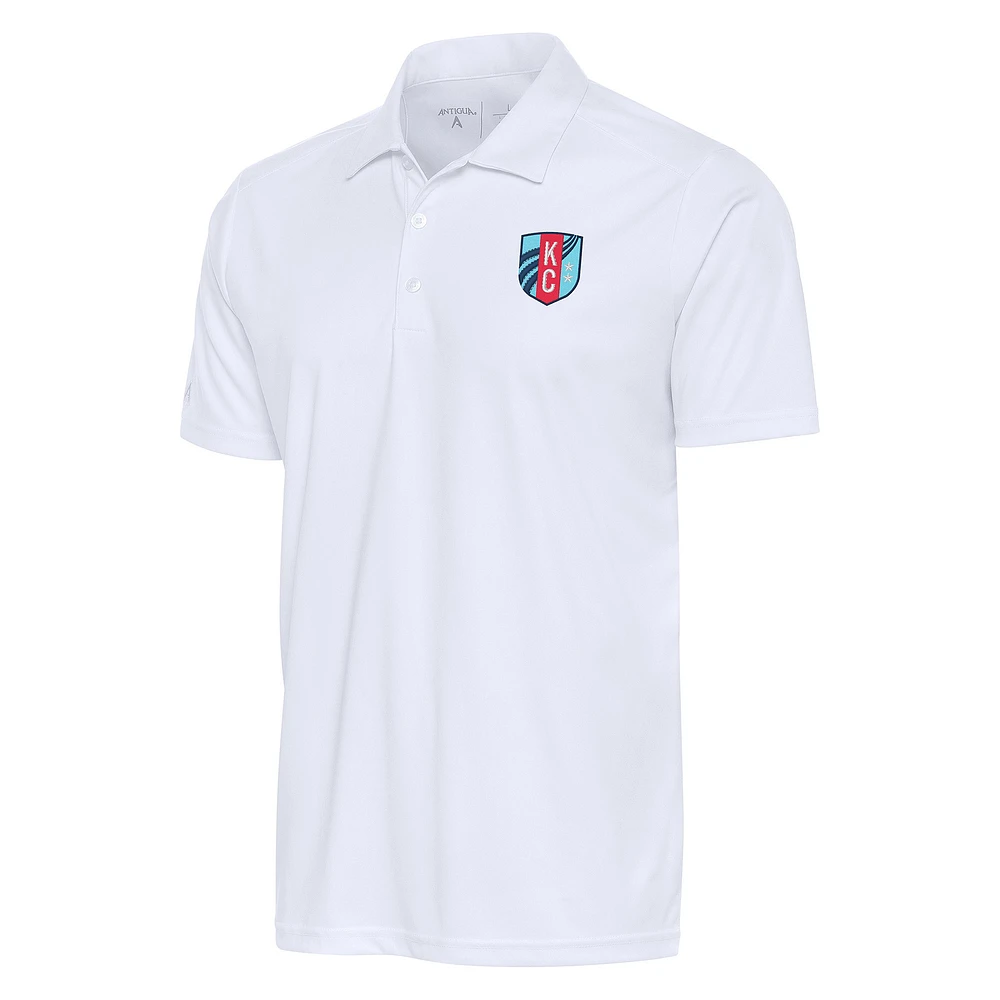 Men's Antigua White Kansas City Current Big & Tall Tribute Polo