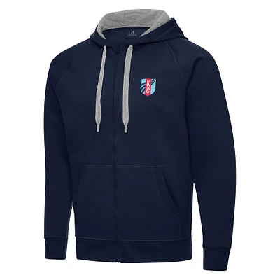 Men's Antigua Navy Kansas City Current Victory Full-Zip Hoodie