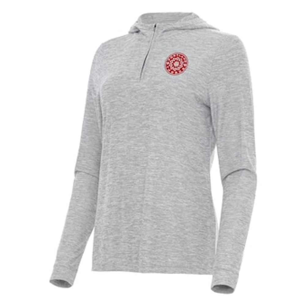 Women's Antigua Heather Gray Portland Thorns FC Daybreak Quarter-Zip Hoodie