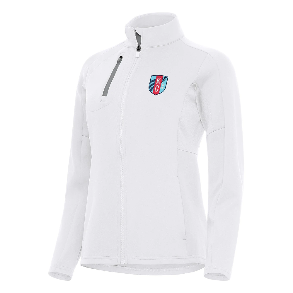 Women's Antigua White Kansas City Current Generation Full-Zip Jacket
