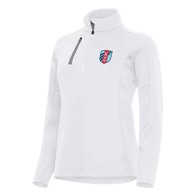 Women's Antigua White Kansas City Current Generation Full-Zip Jacket