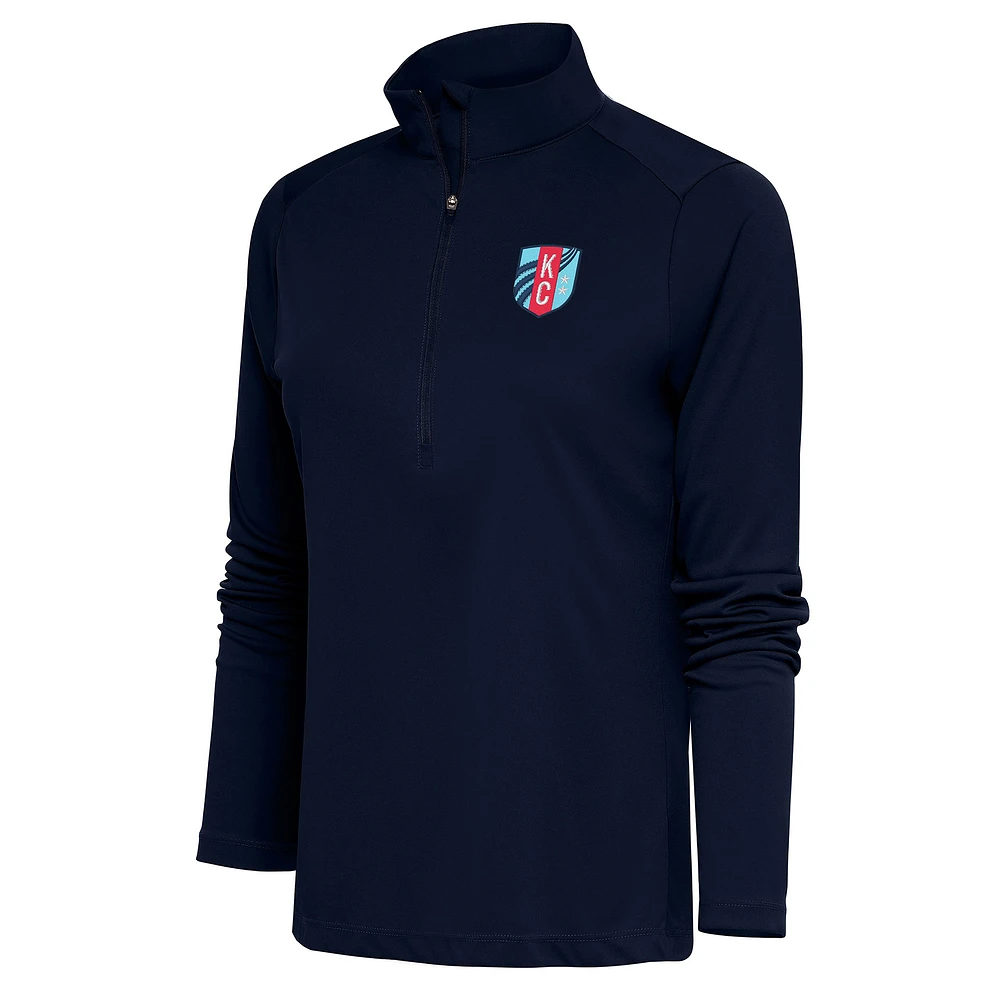 Women's Antigua Navy Kansas City Current Tribute Half-Zip Pullover Top