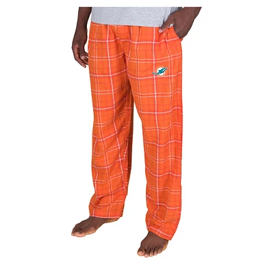 Men's Concepts Sport Orange Miami Dolphins Ultimate Plaid Flannel Pants