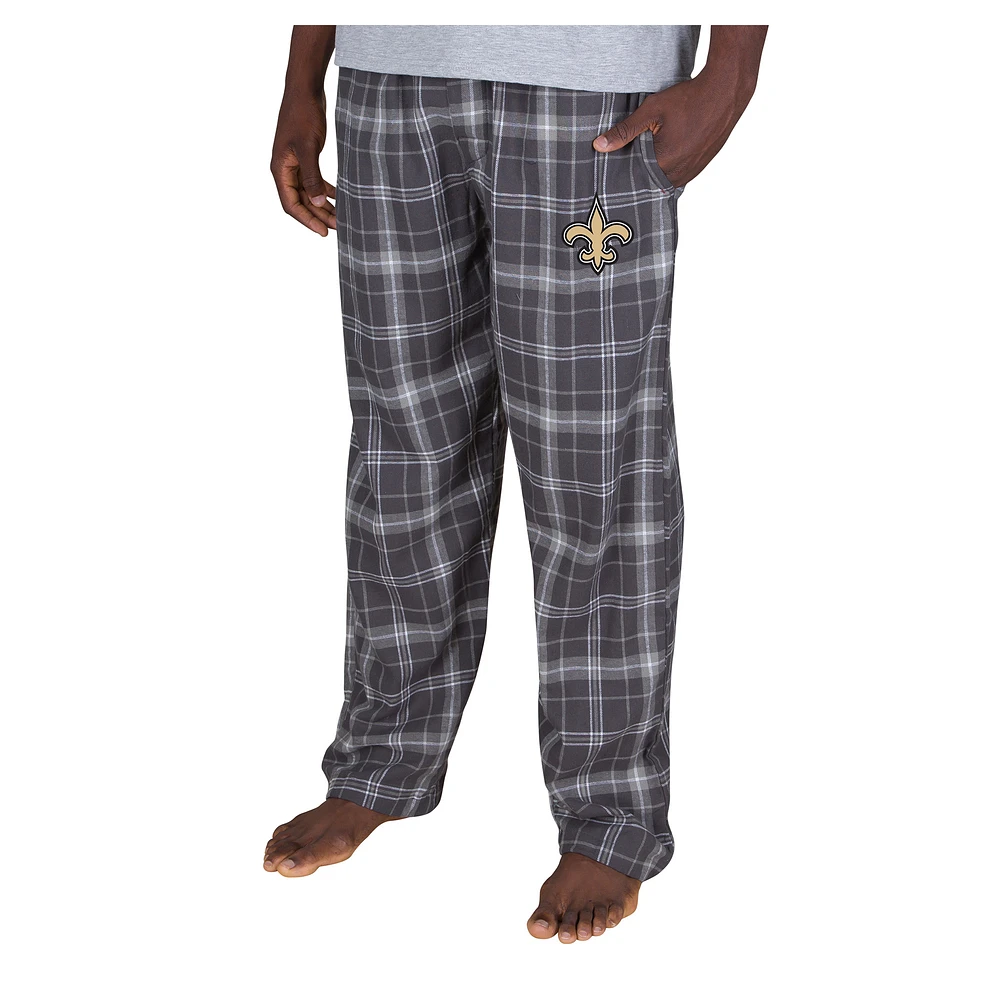 Men's Concepts Sport Charcoal New Orleans Saints Ultimate Plaid Flannel Pants