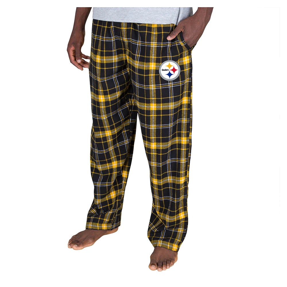 Men's Concepts Sport Black Pittsburgh Steelers Ultimate Plaid Flannel Pants