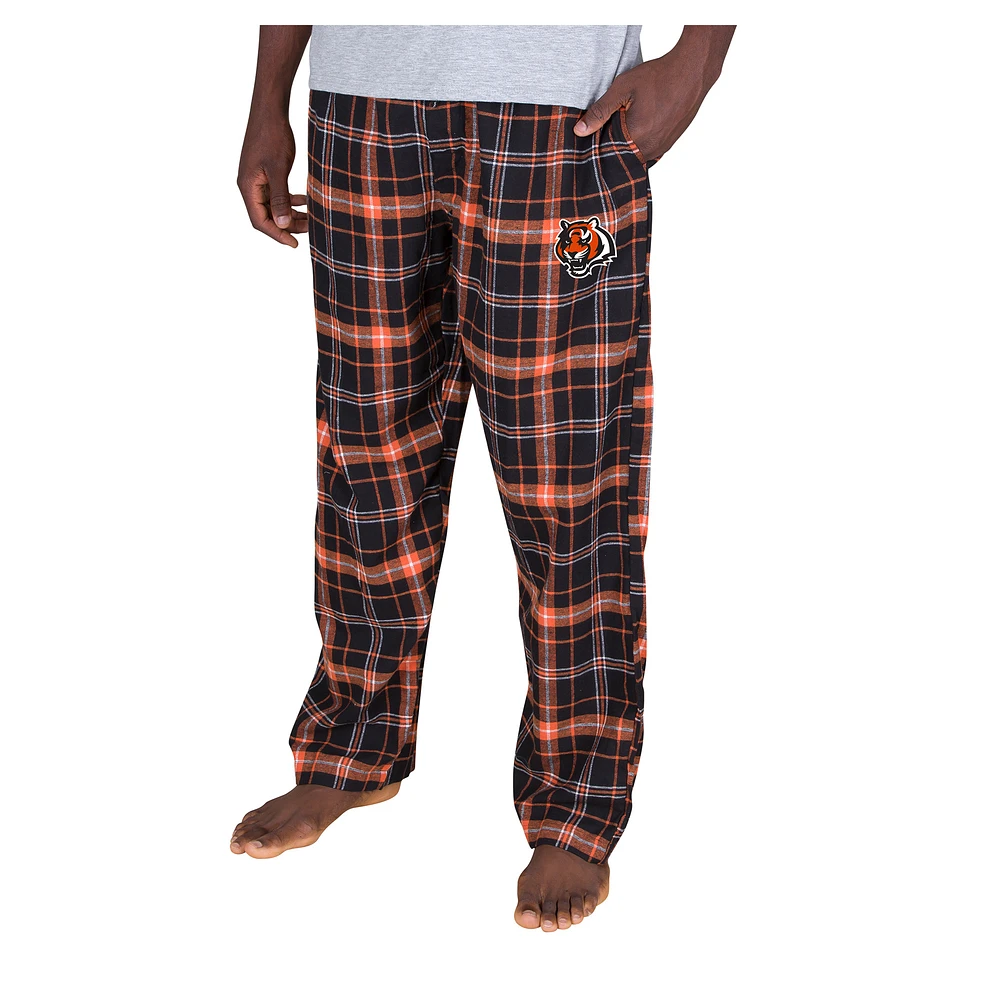 Men's Concepts Sport Black Cincinnati Bengals Ultimate Plaid Flannel Pants