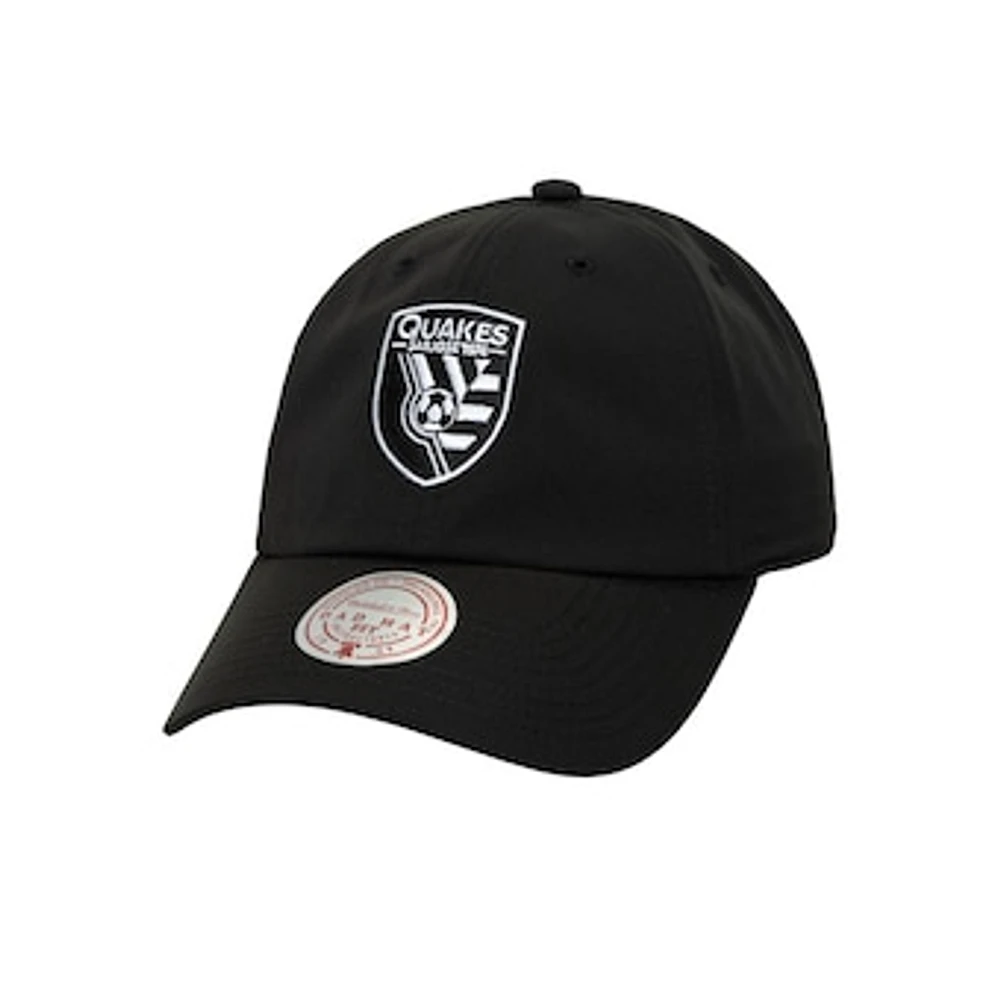 Men's Mitchell & Ness Black San Jose Earthquakes Perfect Strapback Adjustable Hat