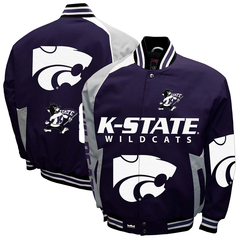 Men's Franchise Club Purple Kansas State Wildcats Spirit Cotton Twill Full-Snap Jacket