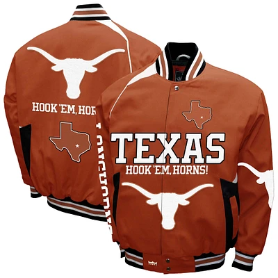 Men's Franchise Club Texas Orange Longhorns Spirit Cotton Twill Full-Snap Jacket