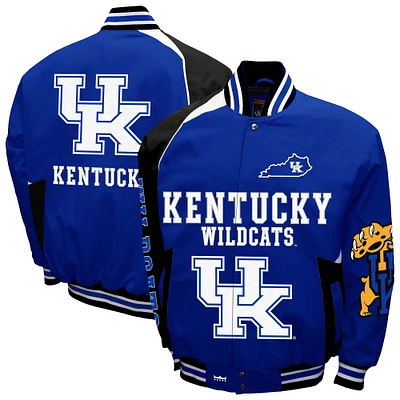 Men's Franchise Club Royal Kentucky Wildcats Spirit Cotton Twill Full-Snap Jacket
