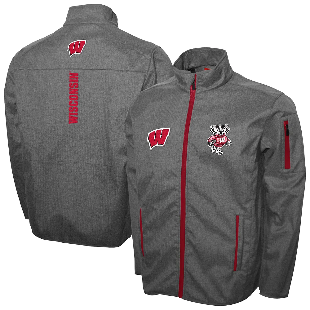 Men's Franchise Club Gray Wisconsin Badgers XT2 Softshell Full-Zip Jacket
