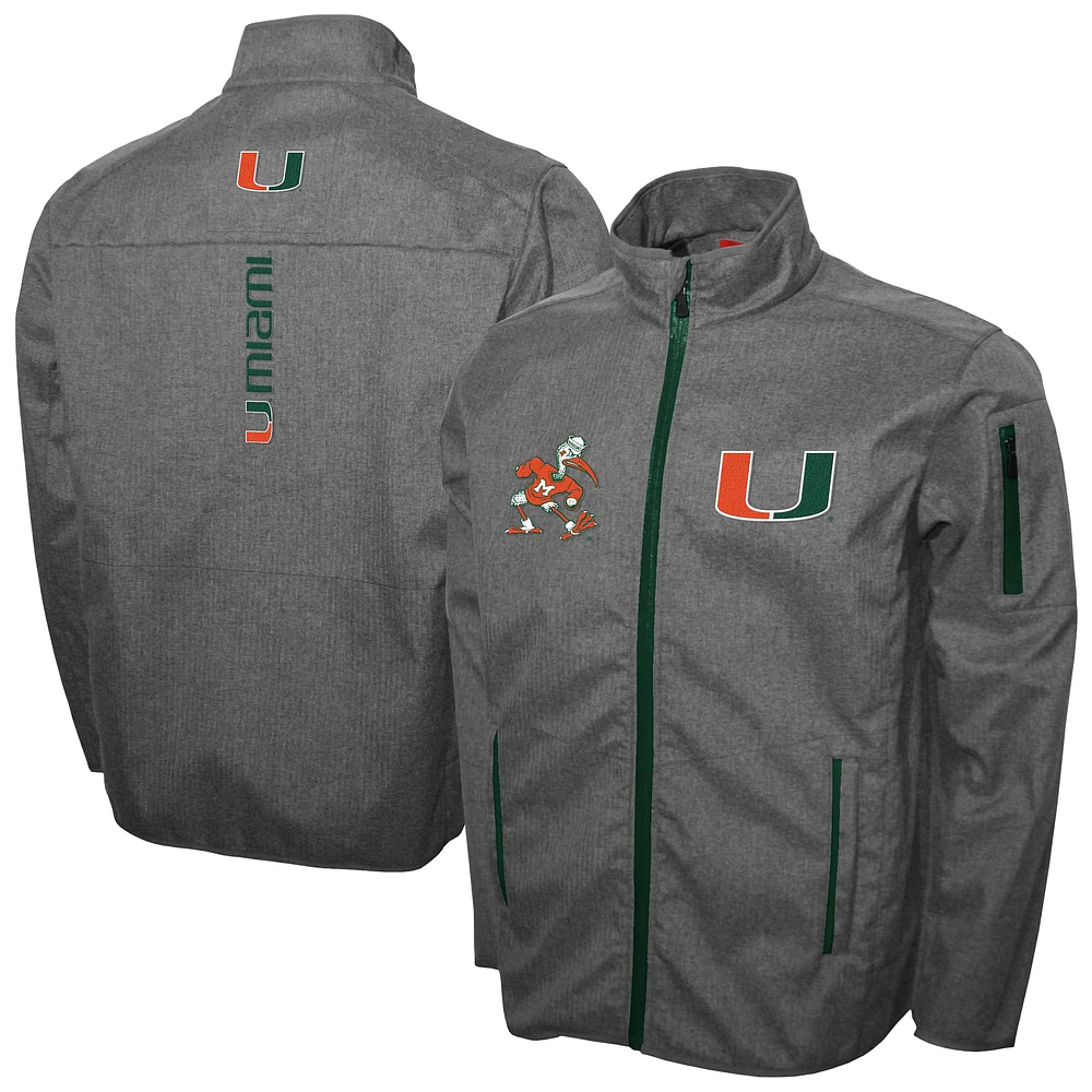 Men's Franchise Club Gray Miami Hurricanes XT2 Softshell Full-Zip Jacket